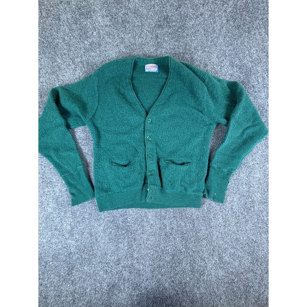 Vintage Pendleton‎ Woolen Mills Cardigan Sweater Mens Medium Green Virgin Wool